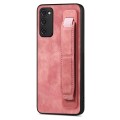 For Samsung Galaxy S20 FE Retro Wristband Holder Leather Back Phone Case(Pink)