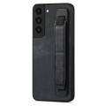 For Samsung Galaxy S22+ 5G Retro Wristband Holder Leather Back Phone Case(Black)