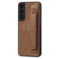 For Samsung Galaxy S22+ 5G Retro Wristband Holder Leather Back Phone Case(Brown)