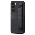For Samsung Galaxy S23 5G Retro Wristband Holder Leather Back Phone Case(Black)