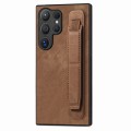 For Samsung Galaxy S24 Ultra 5G Retro Wristband Holder Leather Back Phone Case(Brown)