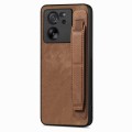 For Xiaomi 13T / 13T Pro Retro Wristband Holder Leather Back Phone Case(Brown)