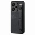 For Xiaomi Redmi Note 13 Pro+ Retro Wristband Holder Leather Back Phone Case(Black)