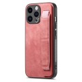 For iPhone 15 Pro Max Retro Wristband Holder Leather Back Phone Case(Pink)