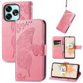 For UMIDIGI A13 Pro 5G Butterfly Love Flower Embossed Leather Phone Case(Pink)