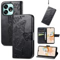 For UMIDIGI A13 Pro 5G Butterfly Love Flower Embossed Leather Phone Case(Black)