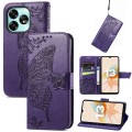 For UMIDIGI A13 Pro 5G Butterfly Love Flower Embossed Leather Phone Case(Purple)