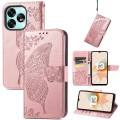 For UMIDIGI G3 / G3 Plus / G3 Max Butterfly Love Flower Embossed Leather Phone Case(Rose Gold)