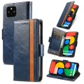 For Google Pixel 5 CaseNeo Splicing Dual Magnetic Buckle Leather Phone Case(Blue)