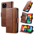 For Google Pixel 5 CaseNeo Splicing Dual Magnetic Buckle Leather Phone Case(Brown)