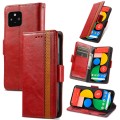 For Google Pixel 5 CaseNeo Splicing Dual Magnetic Buckle Leather Phone Case(Red)