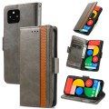 For Google Pixel 5 XL CaseNeo Splicing Dual Magnetic Buckle Leather Phone Case(Gray)