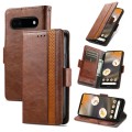 For Google Pixel 6a CaseNeo Splicing Dual Magnetic Buckle Leather Phone Case(Brown)