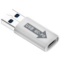 USB-A  Male QC3.1 to Type-C Female PD 10Gbps Converter Adapter, Model:White without Indicator Light