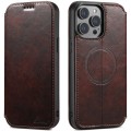 For iPhone 15 Pro Max Suteni J05 Leather Magnetic Magsafe Phone Case(Brown)