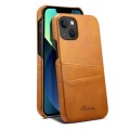 For iPhone 15 Plus Suteni Calf Texture Back Cover Phone Case with Card Slots(Khaki)