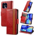 For Tecno Spark 10 CaseNeo Splicing Dual Magnetic Buckle Leather Phone Case(Red)
