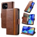 For Tecno Spark 10C CaseNeo Splicing Dual Magnetic Buckle Leather Phone Case(Brown)