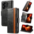 For Tecno Pova 5 4G CaseNeo Splicing Dual Magnetic Buckle Leather Phone Case(Black)
