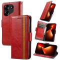For Tecno Pova 5 4G CaseNeo Splicing Dual Magnetic Buckle Leather Phone Case(Red)