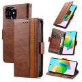 For Tecno Spark 20C / GO 2024 CaseNeo Splicing Dual Magnetic Buckle Leather Phone Case(Brown)