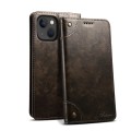 For iPhone 15 Suteni Baroque Calf Texture Buckle Wallet Leather Phone Case(Black)