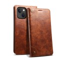 For iPhone 15 Suteni Baroque Calf Texture Buckle Wallet Leather Phone Case(Khaki)