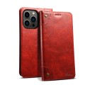 For iPhone 15 Pro Max Suteni Baroque Calf Texture Buckle Wallet Leather Phone Case(Red)