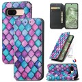 For Google Pixel 6a CaseNeo Colorful Magnetic Leather Phone Case(Purple Scales)
