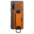 For Sony Xperia 1 IV Suteni H13 Card Wallet Wrist Strap Holder PU Phone Case(Brown)