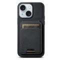 For iPhone 15 Plus Suteni H02 Litchi Leather Card Wallet Stand Back Phone Case(Black)