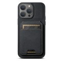 For iPhone 14 Pro Suteni H02 Litchi Leather Card Wallet Stand Back Phone Case(Black)