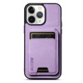 For iPhone 11 Pro Max Suteni H02 Litchi Leather Card Wallet Stand Back Phone Case(Purple)