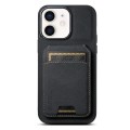 For iPhone 11 Suteni H02 Litchi Leather Card Wallet Stand Back Phone Case(Black)