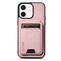 For iPhone 12 / 12 Pro Suteni H02 Litchi Leather Card Wallet Stand Back Phone Case(Pink)