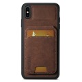 For iPhone X / XS Suteni H02 Litchi Leather Card Wallet Stand Back Phone Case(Brown)
