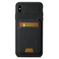 For iPhone XR Suteni H02 Litchi Leather Card Wallet Stand Back Phone Case(Black)