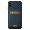 For iPhone XS Max Suteni H02 Litchi Leather Card Wallet Stand Back Phone Case(Blue)