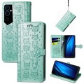 For Tecno Pova Neo 2 Cat and Dog Embossed Leather Phone Case(Green)