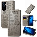For Tecno Pova Neo 2 Cat and Dog Embossed Leather Phone Case(Gray)