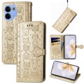 For Tecno Camon 20 / 20 Pro 4G Cat and Dog Embossed Leather Phone Case(Gold)