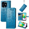 For Tecno Spark 20C / GO 2024 Cat and Dog Embossed Leather Phone Case(Blue)
