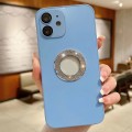 For iPhone  11 Diamond Frosted Glass PC Phone Case(Baby Blue)