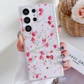 For Samsung Galaxy S24 Ultra 5G Spring Garden Epoxy TPU Phone Case(F03 Red Plum)