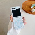 For Samsung Galaxy  Z Flip3 Spring Garden Epoxy TPU Phone Case(F06 Blue and White Flowers)