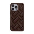 For iPhone 15 Pro Max 3D Weave TPU Phone Case(Dark Brown)