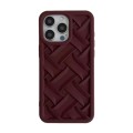For iPhone 12 3D Weave TPU Phone Case(Wine red)
