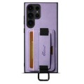 For Samsung Galaxy S24 Ultra 5G Suteni H13 Litchi Leather Wrist Strap Wallet Back Phone Case(Purple)