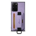 For Samsung Galaxy Note20 Ultra 5G Suteni H13 Litchi Leather Wrist Strap Wallet Back Phone Case(Purp