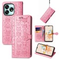 For UMIDIGI G5 / G5A Cat and Dog Embossed Leather Phone Case(Pink)